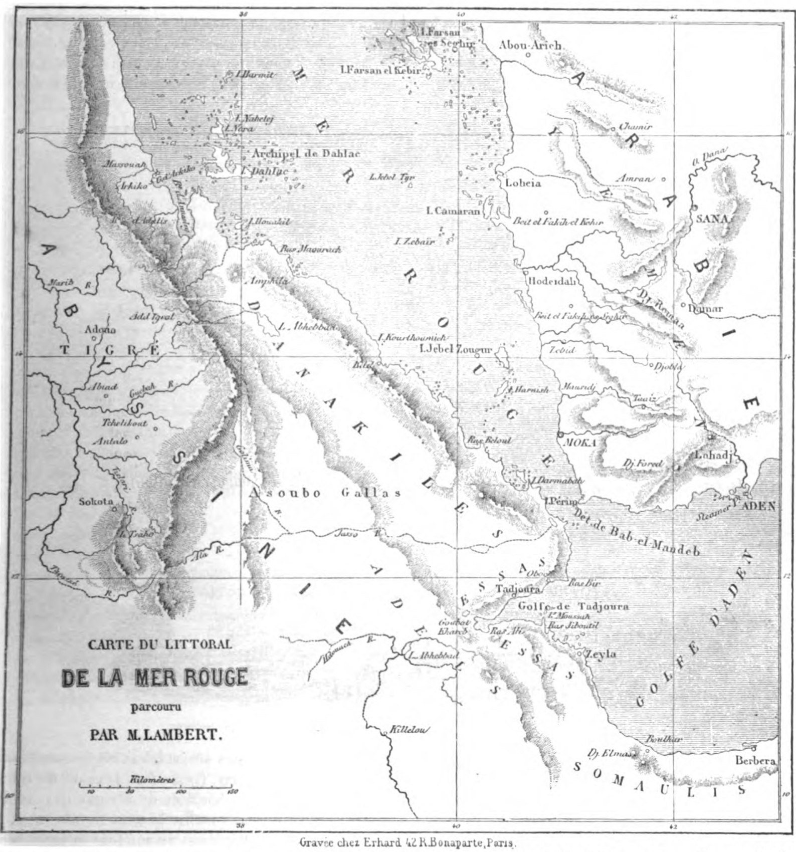 Carte du Littoral de la mer rouge par M.Lambert 1856