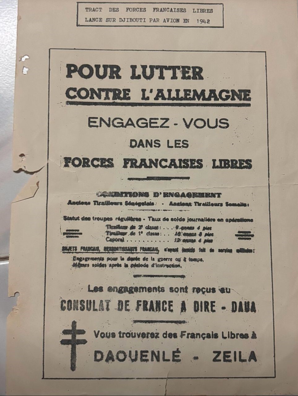 1939–1945 Djibouti entre Vichy et les Forces Françaises Libres (FFL)