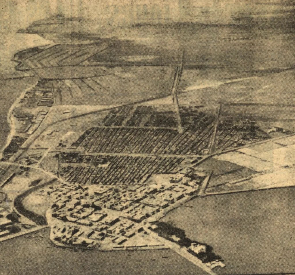 Vue aérienne de Djibouti en 1942